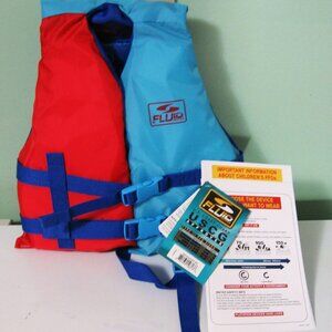 Fluid Aquatics U.S. Coast Guard Approved Child Life Jacket in red/blue